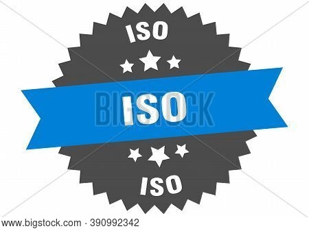 Iso Round Isolated Ribbon Label. Iso Sign