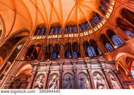 Interiors And Details Of Saint-remi Basilica, Reims, France