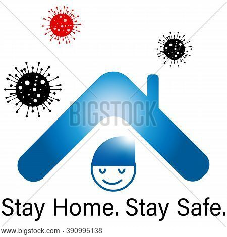Corona Virus Written In Typography Poster Design.save Planet From Corona Virus.stay Safe, Stay Home.