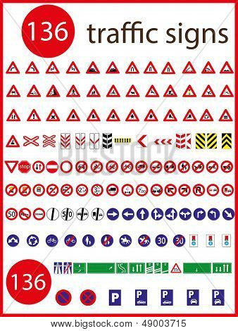 hundred and thirty-six traffic signs
