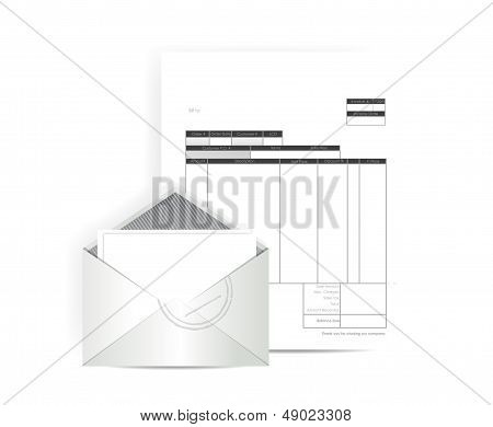 Invoice Receipt Mail Illustration Design