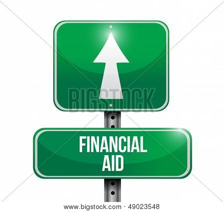 Financial Aid Road Sign Illustration