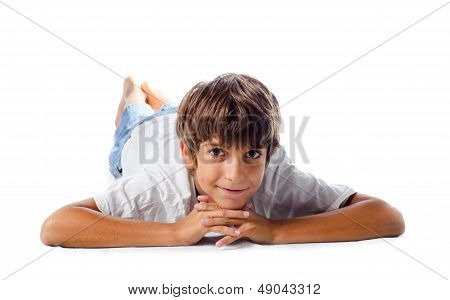 Smiling Child On The Floor