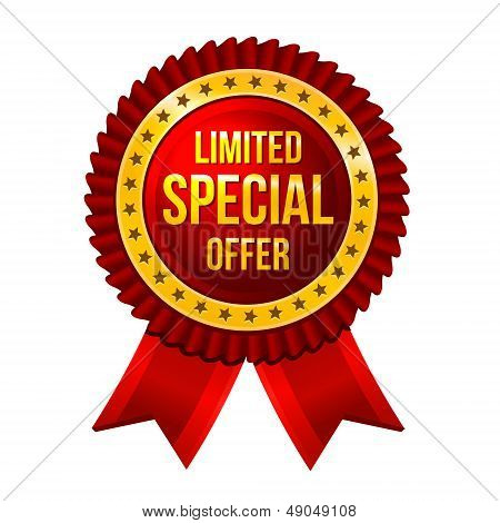 Lbel Limited Special Offer with ribbons Vector
