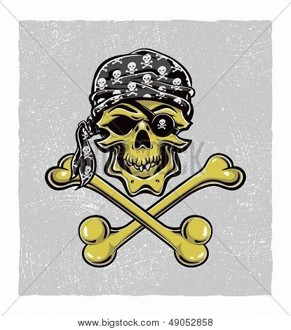 Pirate Skull. Hand gezeichnet. Vektor eps8