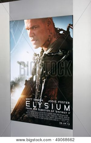LOS ANGELES - AUG 7: Elysium plakát přijde na 