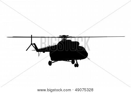Silhouette Of The Helicopter.