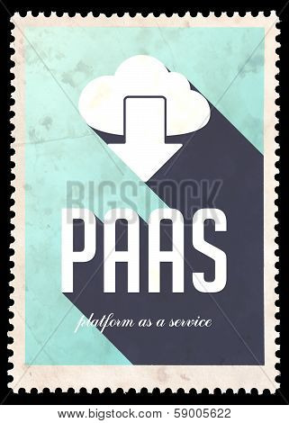 PAAS Concept on Blue Color in Flat Design.