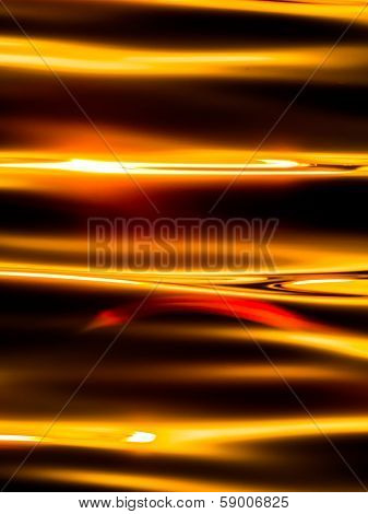 Close up image of the surface and underwater of sunset lake