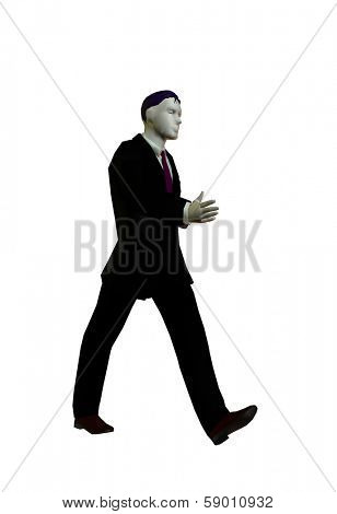 3D illustration of wallking businessman