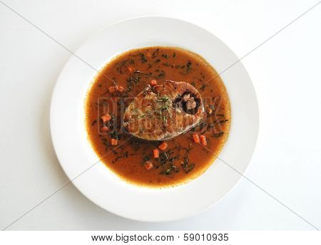 Fried King mackerel with red chili sauce