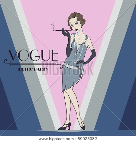 The Vector invite on Fashionable a retro Party