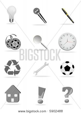 twelve very detailed web elements