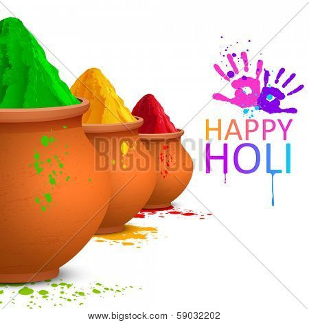 illustration of colorful gulal (colored powders ) for Happy Holi
