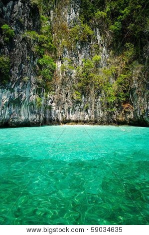 Beautiful Blue Sea From South Krabi Thailand, Asia