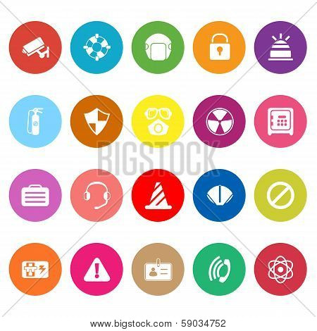 Safety Flat Icons On White Background
