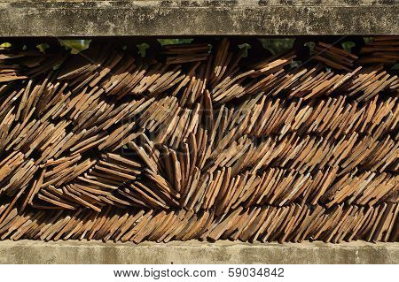 Damaged Roof Tile Stack Background