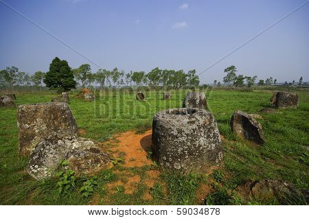 Field Of Jars In Phonsavan, Laos