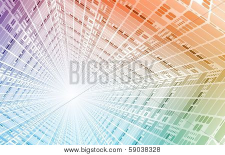Futuristic Digital Network with Data Communication Art