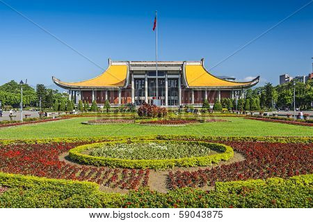 Taipei, Taiwan at Dr. Sun Yat-sen Memorial Hall gardens.