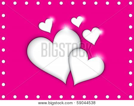 Abstract Red Shiny Heart Icon Vector Illustration