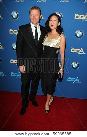 LOS ANGELES - JAN 25:  Kevin McKidd, Sandra Oh at the 66th Annual Directors Guild of America Awards at Century Plaza Hotel on January 25, 2014 in Century City, CA