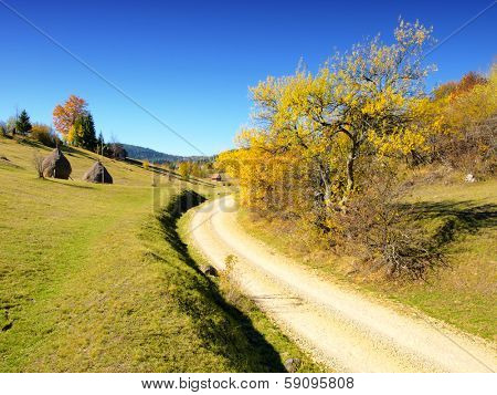 view of a macadam road