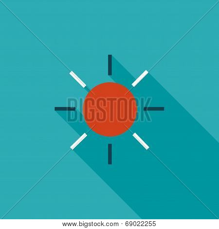 Sun Flat Icon With Long Shadow
