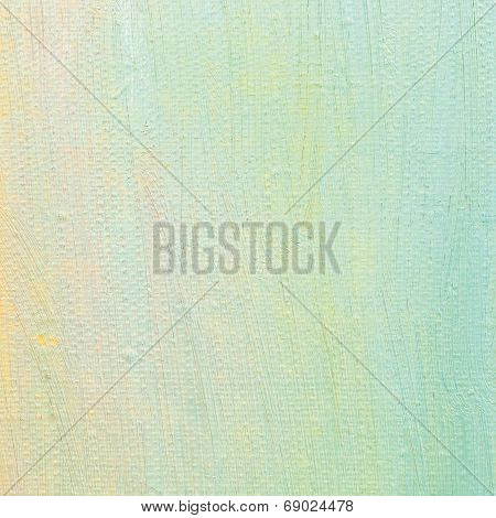 Oil Paint Background, Bright Ultramarine Blue, Yellow, Pink, Turquoise, Large Brush Strokes Painting