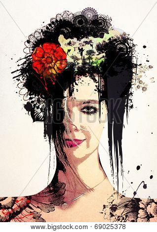 Stylish Surreal Portrait of a girl
