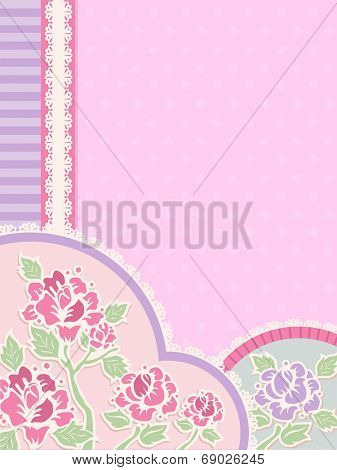 IIlustration Featuring Frilly Corner Borders with a Shabby Chic Design
