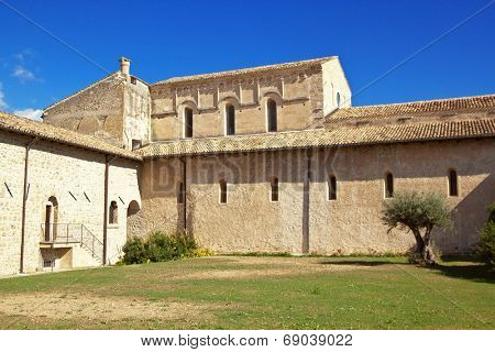 San Clemente abbey courtyard, Abruzzo region, Italy