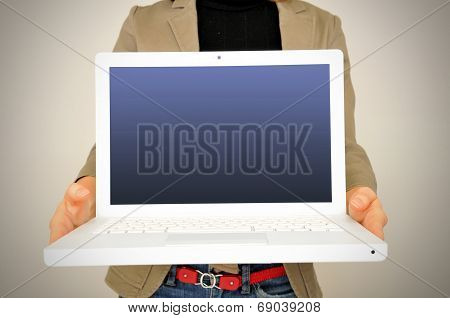 Businesswoman Is Working With Laptop