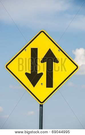 Two-way Traffic Ahead Sign