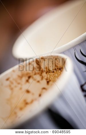 Used coffee cups