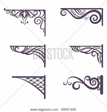 Vintage brackets for signboard silhouettes