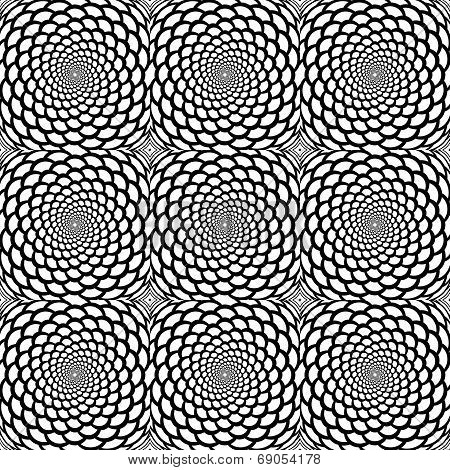 Design Seamless Monochrome Spiral Movement Snakeskin Pattern