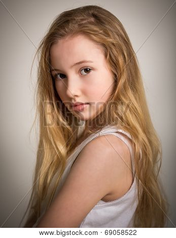 Beautiful Young Shy Blond Girl
