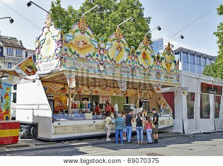 Food Stall Selling The Famous Belgian Chips
