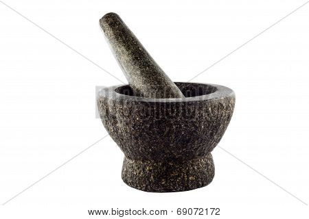 Old Granite Mortar With Pestle