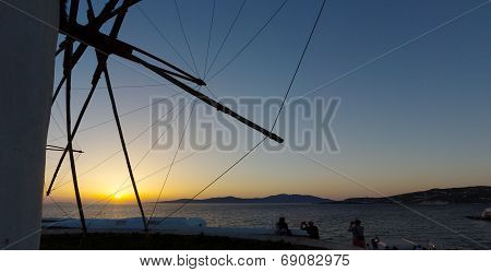 Sunset In Mykonos Island