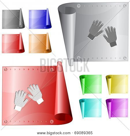 Gauntlets. Raster metal surface.