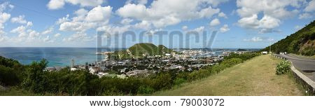 Panoramic Scenery From Saint Maarten In The Caribbean