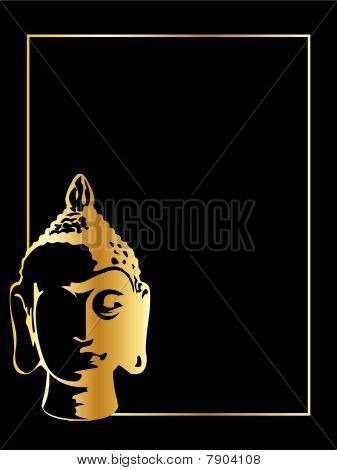 kulta vektori buddha mustalla pohjalla