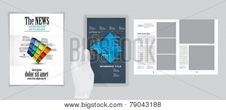 Graphical design magazine template 