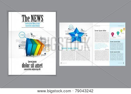 Graphical design magazine template. Eps 10 vector