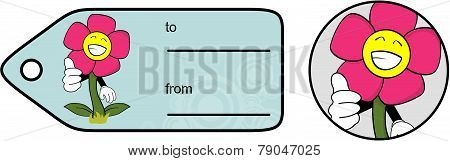 smiling flower cartoon giftcard