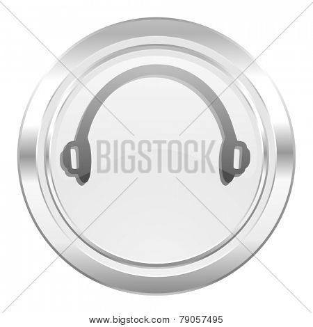 headphones metallic icon  