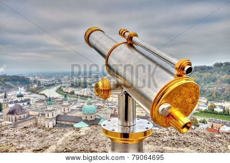Tourist Binoculars In Salzburg, Austira