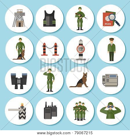 Border Guard Icon Flat